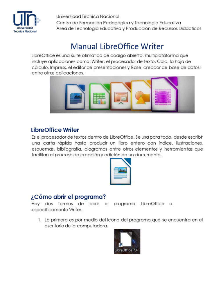Manual LibreOffice Writer Parte I Act | PDF | Ventana (informática ...