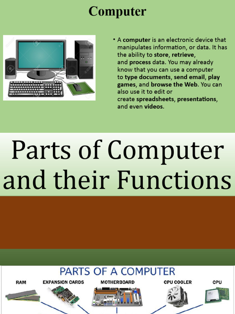 Parts of Computer and Their Functions | PDF | Power Supply | Computer ...