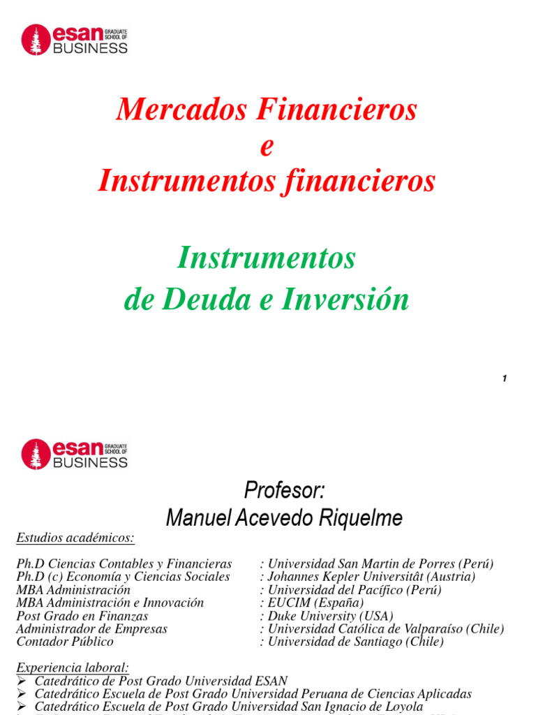 Mercados e Instrumentos Financieros | PDF | Renta Fija | Mercado (economía)