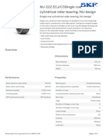 SKF NU 222 ECJ - C3Single Row Cylindrical Roller Bearing, NU Design Specification