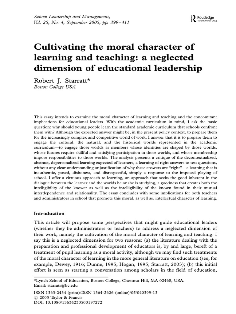 Types Of Educational Leadership Pdf
