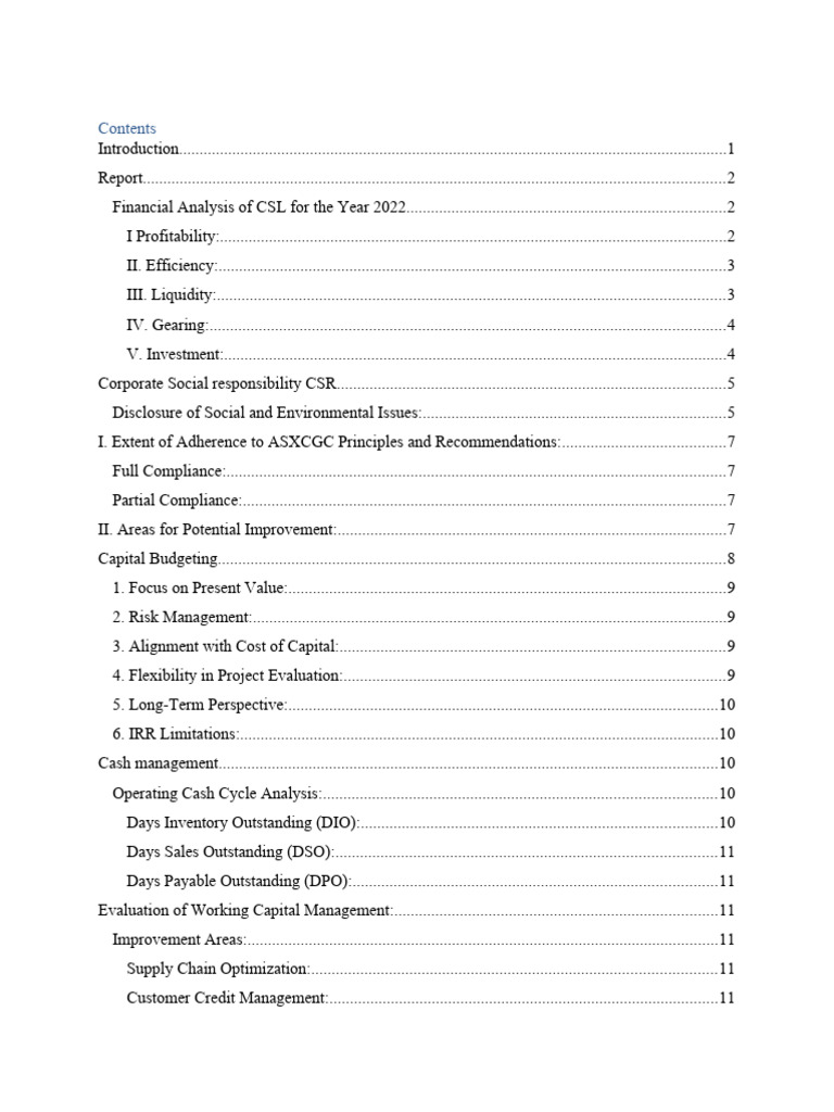 CSL 1 PDF Net Present Value Dividend