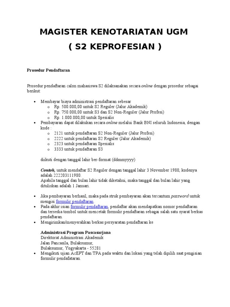Magister Kenotariatan Ugm