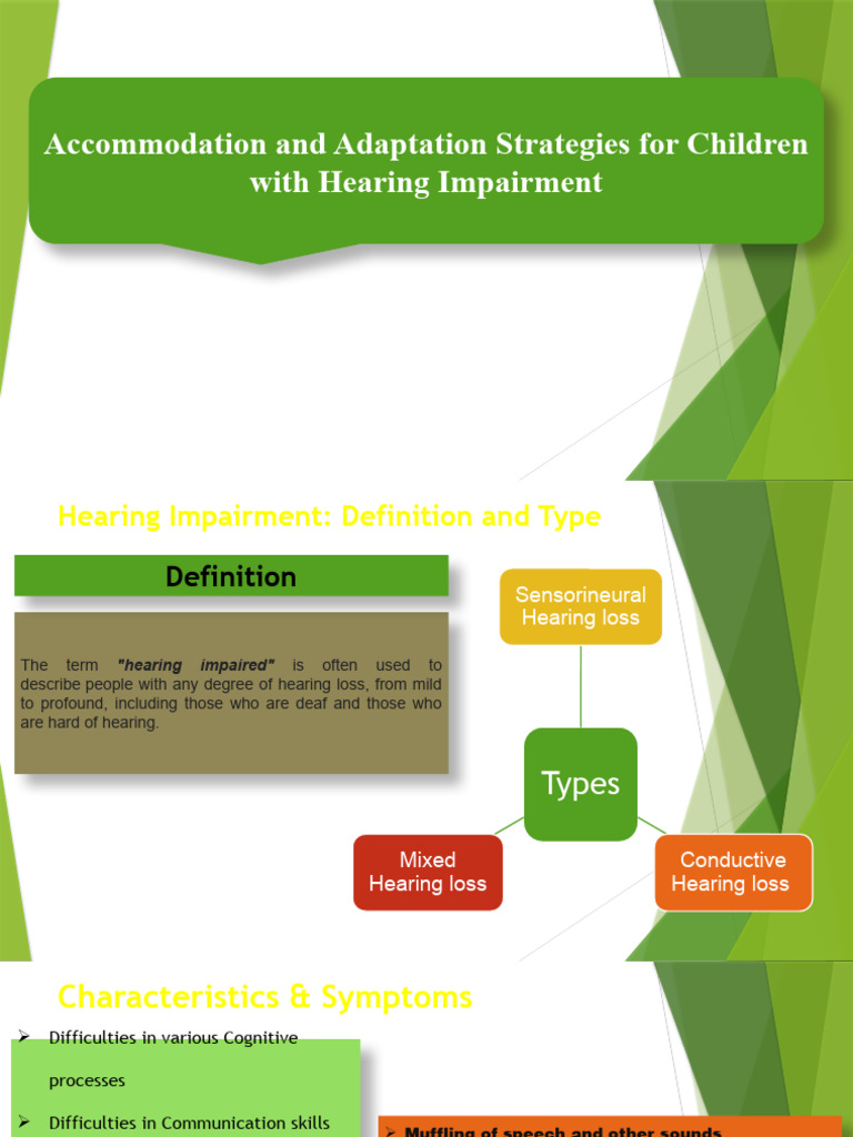 Strategies For Hearing Impaired PDF Hearing Loss Speech