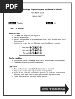 First Term Exam - Physics Gr11 - 2017