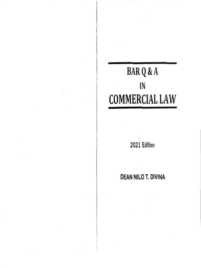 05 Divina Commercial Law Bar Q A PDF Justice Crime & Violence