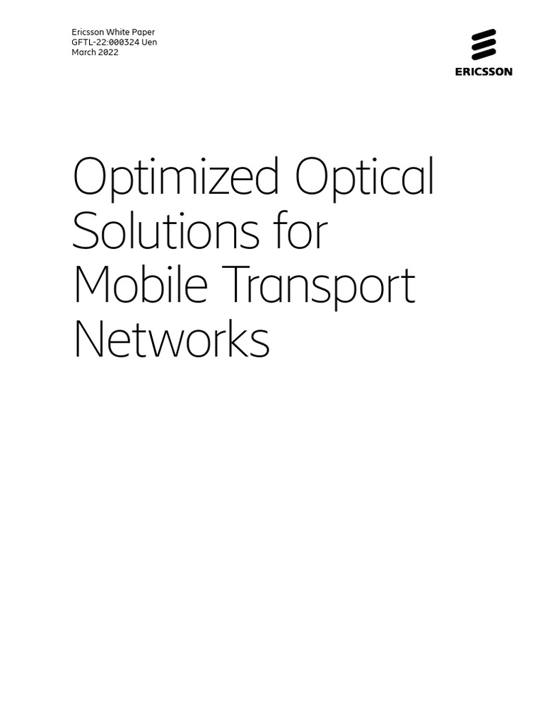 ? Optical Solutions For Mobile Transport Networks ? PDF Computer