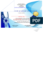 Certificate of Academic Excellence Template