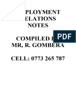 Employment Relations Notes