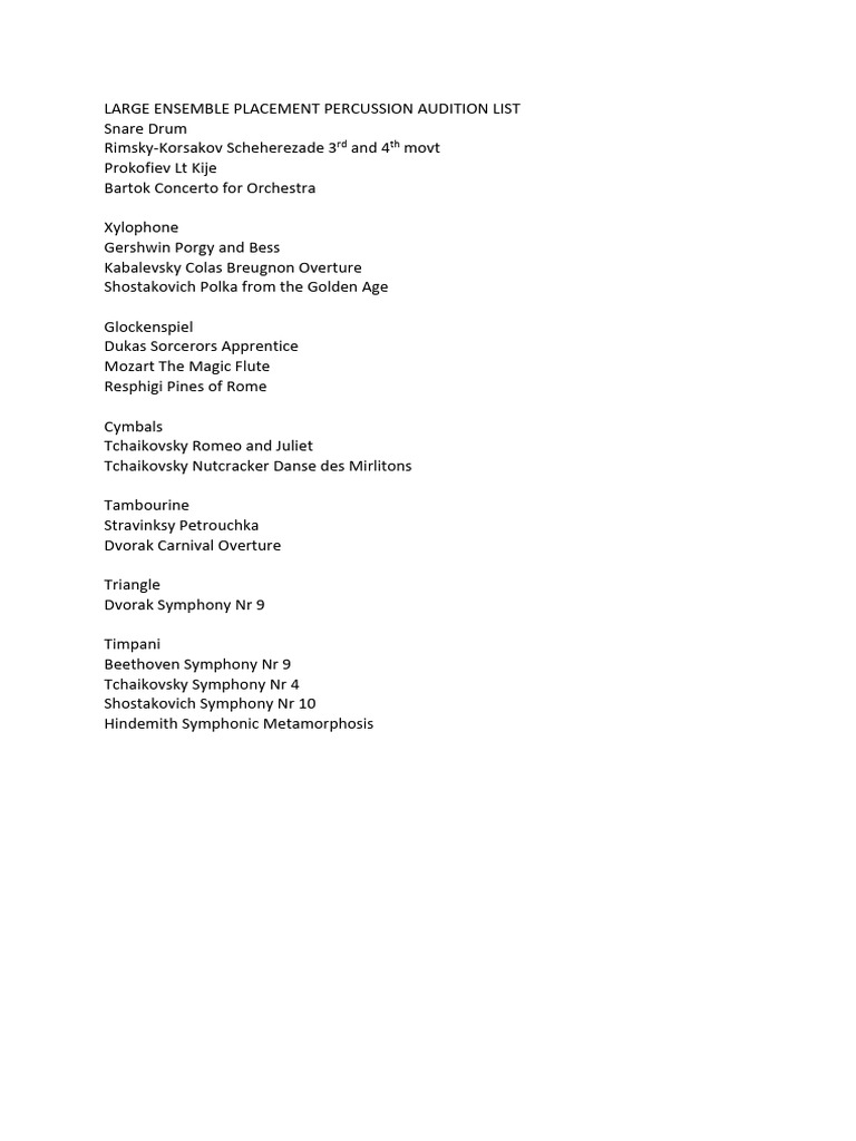 2023 Percussion Excerpts PDF