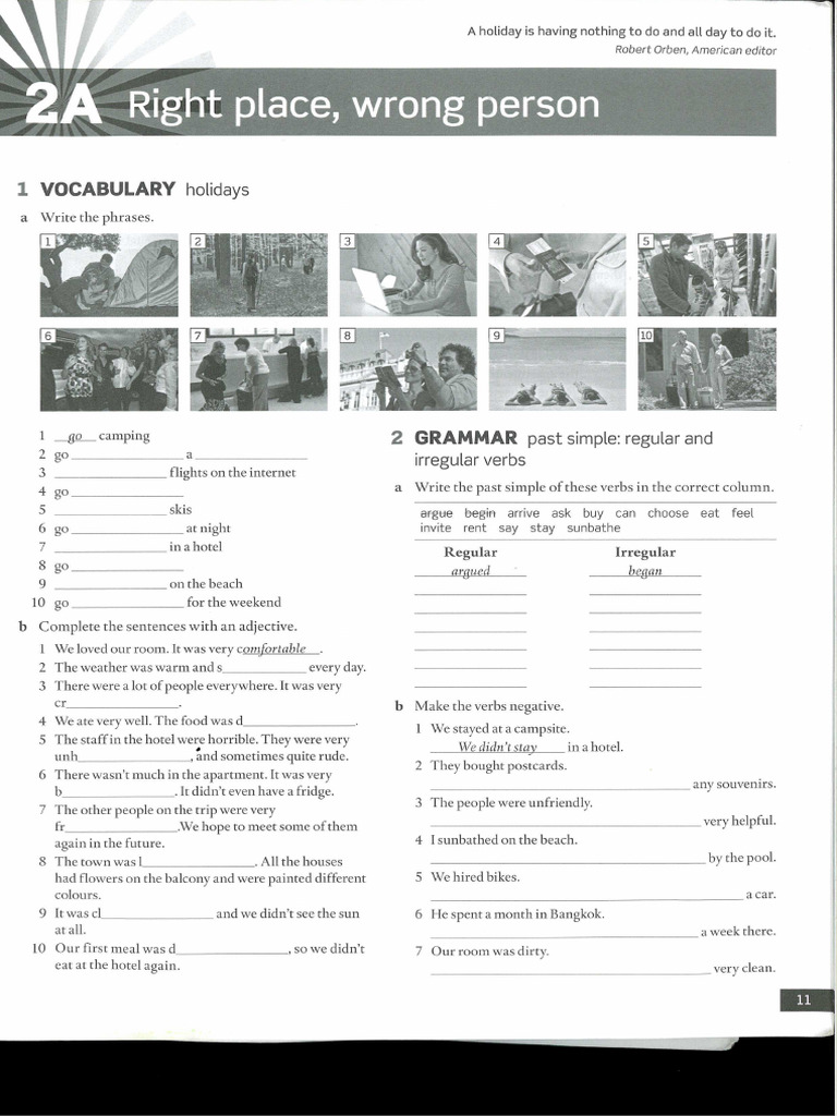 EF WORKBOOK Pre - Int Unit 2 - Past Simple | PDF | Grammar | Linguistic ...