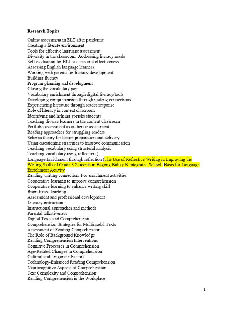 LIST OF RESEARCH TOPICS IN EDUCATION PDF visual data 3