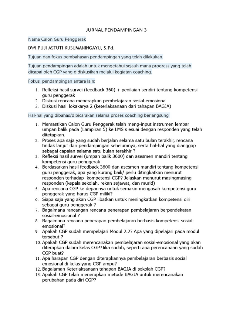 Pendampingan Calon Guru Penggerak | PDF | Karier & Perkembangan