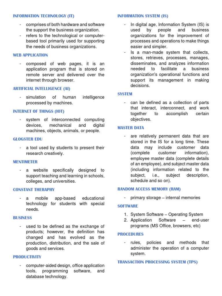 It-Tools-Ong Reviewer | PDF | Cloud Computing | Software As A Service