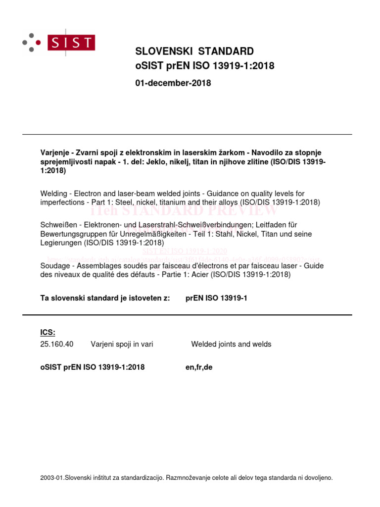 Uni En Iso 13919 1