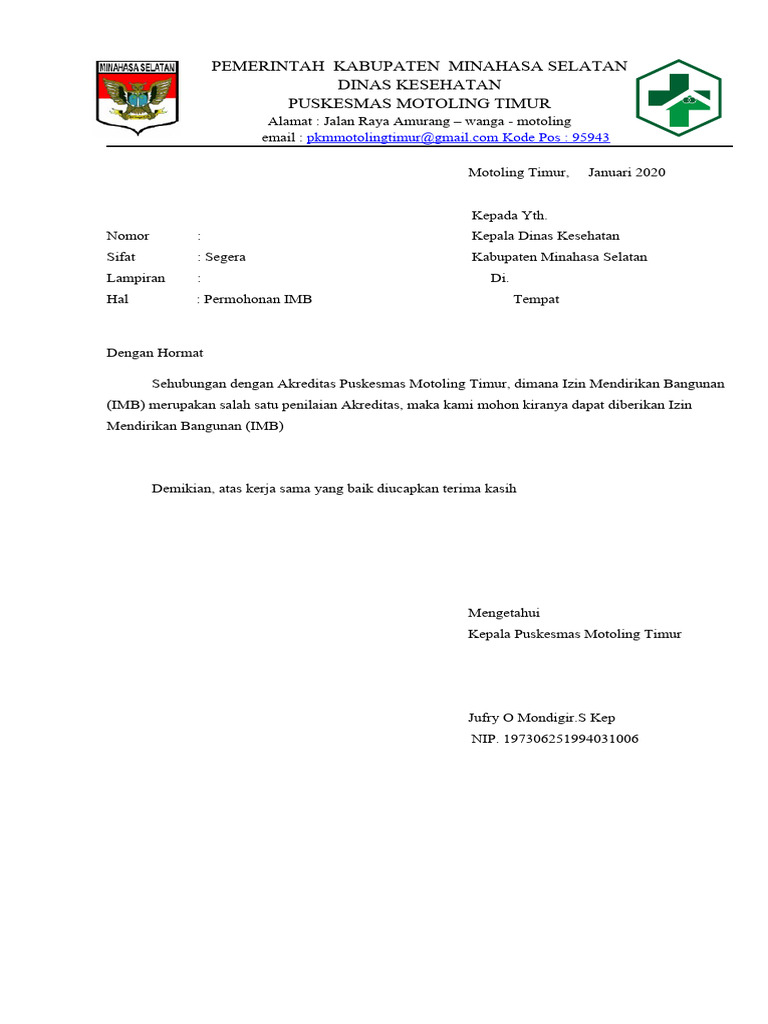 Surat Permohonan IMB | PDF