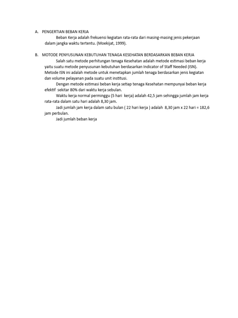 Pengertian Beban Kerja | PDF