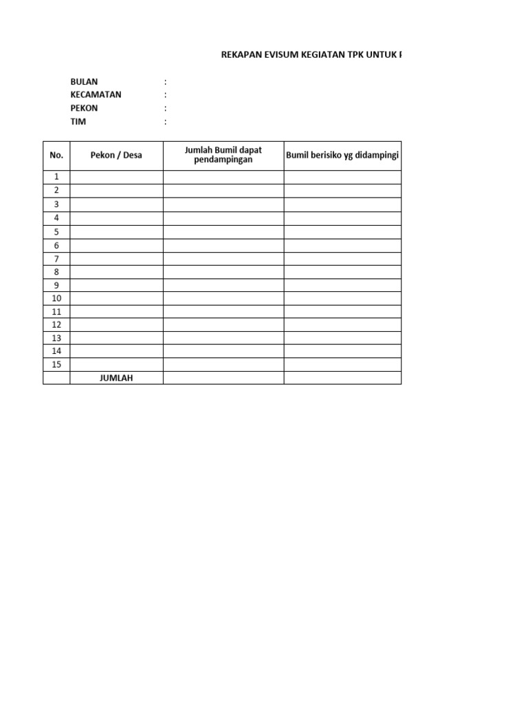 Rekap Kegiatan TPK Ibu Hamil 2023 | PDF