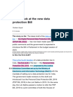A First Look at The New Data Protection Bill