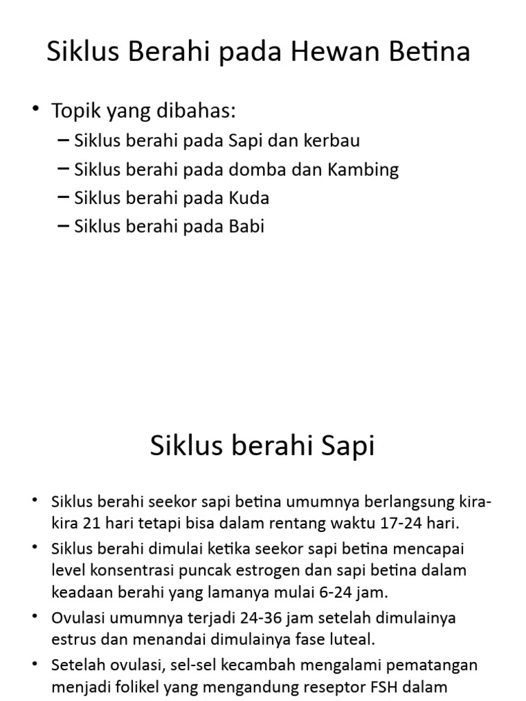 Siklus Berahi Sapi dan Kerbau | PDF