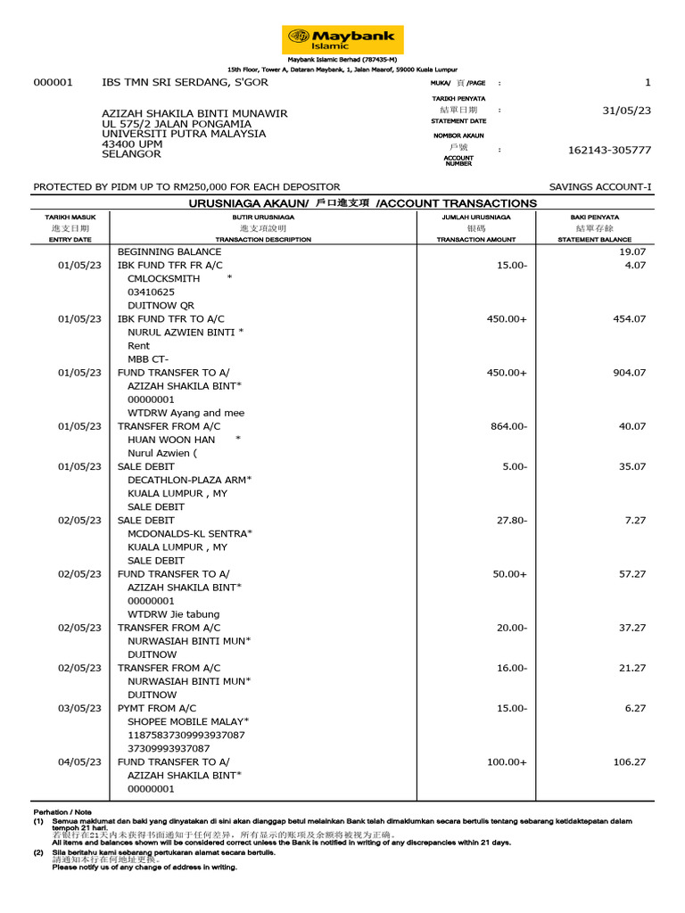 Ibs tmn sri serdang s gor 1 31 05 23 download free pdf debit card