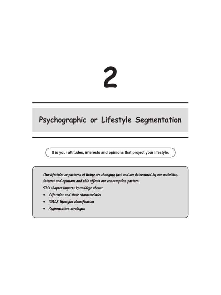 Lifestyle Segmentation and VALS Overview | PDF | Market Segmentation ...