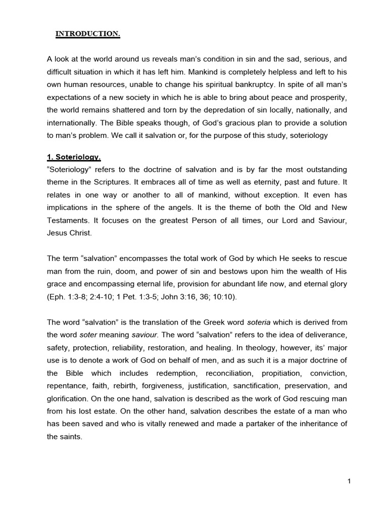 SOTERIOLOGY PDF Justification (Theology) Sanctification