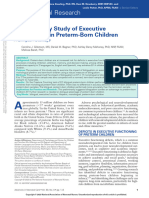 A Preliminary Study of Executive Functioning in Executive Functioning in Preterm-Born Children