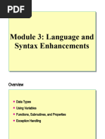 Module 3: Language and Syntax Enhancements