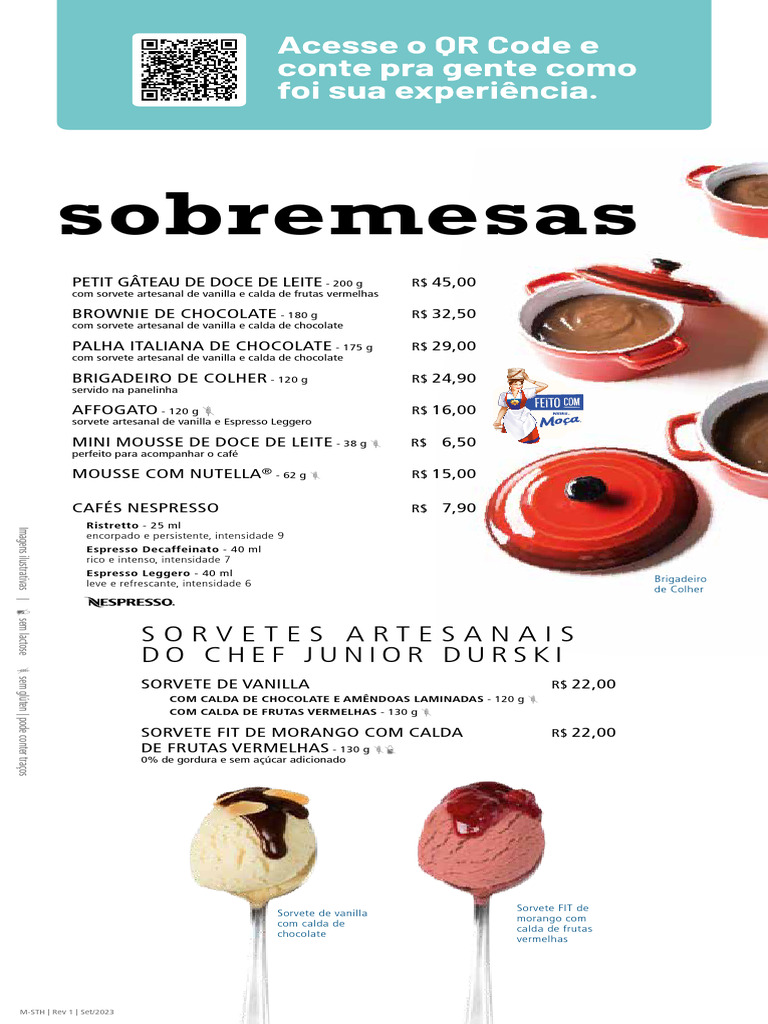 Menu de Sobremesas Do Madero | PDF | Culináriar | Culinária