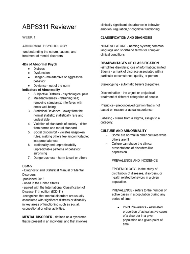 Abnormal Psychology Overview and Insights | PDF | Neuron | Synapse