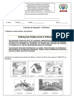 AVALIAÇÃO DE GEOGRAFIA - 1° Ano