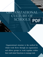 Organizational Culture of Schools