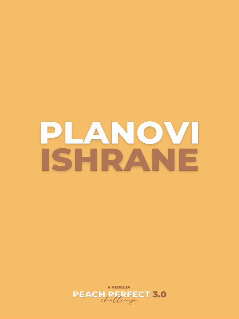 0 - Planovi Ishrane Faza 1 1 | PDF