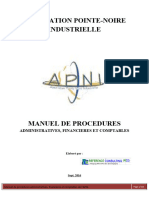 Manuel de Procédures Administratives Finacières Et Comptables - Association Pointe-Noire Industrielle - 2016 - Projet
