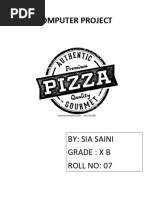 Pizza Express Bill Generator