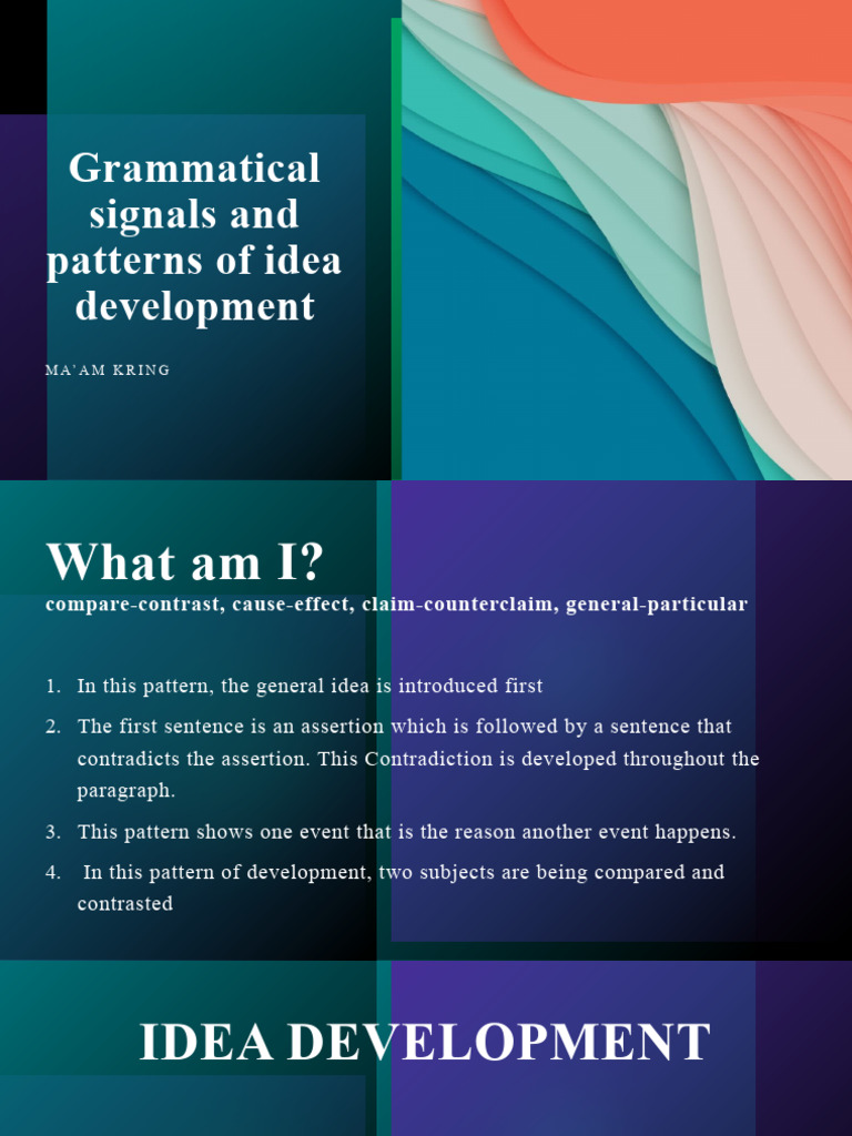 Grammatical Signals and Patterns of Idea Development PDF Cloud