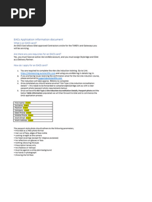 EACs application process