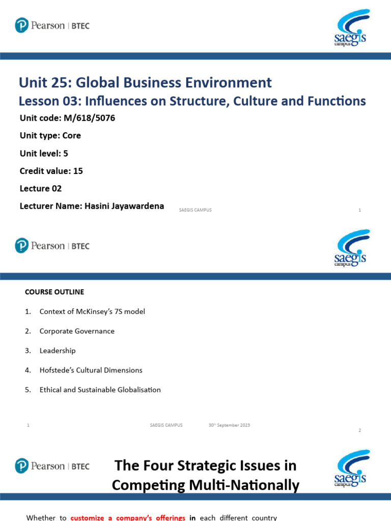 Global Business Environment Insights | PDF | Strategic Management ...