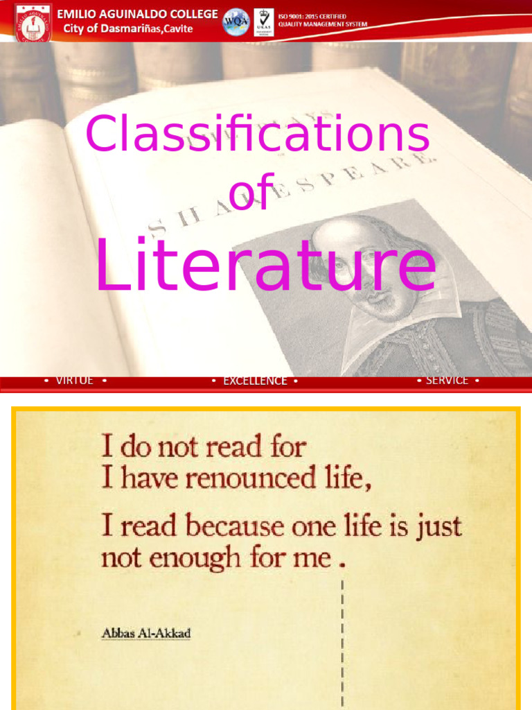 Lesson 2 CLASSIFICATIONS OF LIT PDF