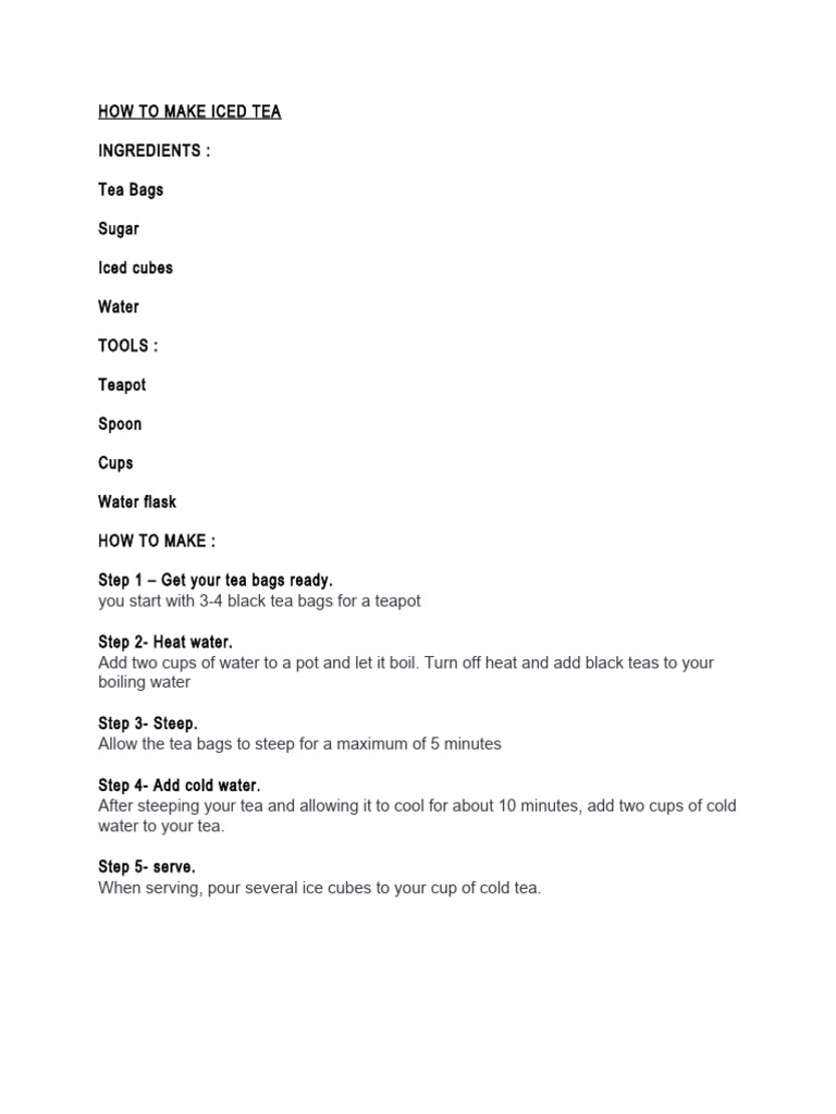 HOW TO MAKE ICED TEA PDF