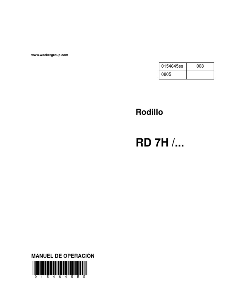 WACKER RD 7 H. Manual Instrucciones | PDF | Derechos de autor | Tanques