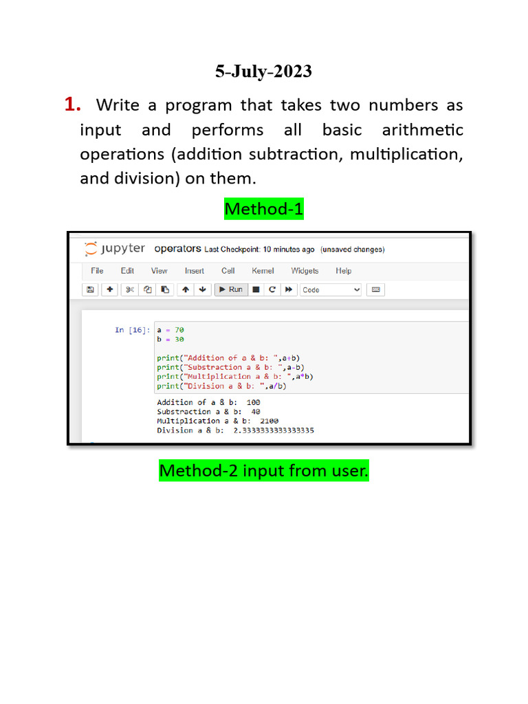 Core Module - 4 Activities | PDF | Arithmetic | Python (Programming ...