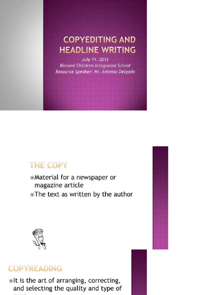 Copy Reading Symbols | PDF