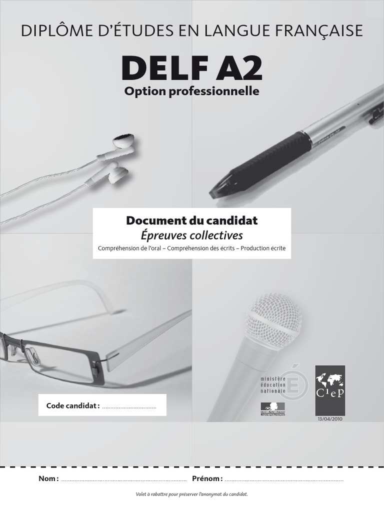 Diplôme DELF A2 Option Pro | PDF