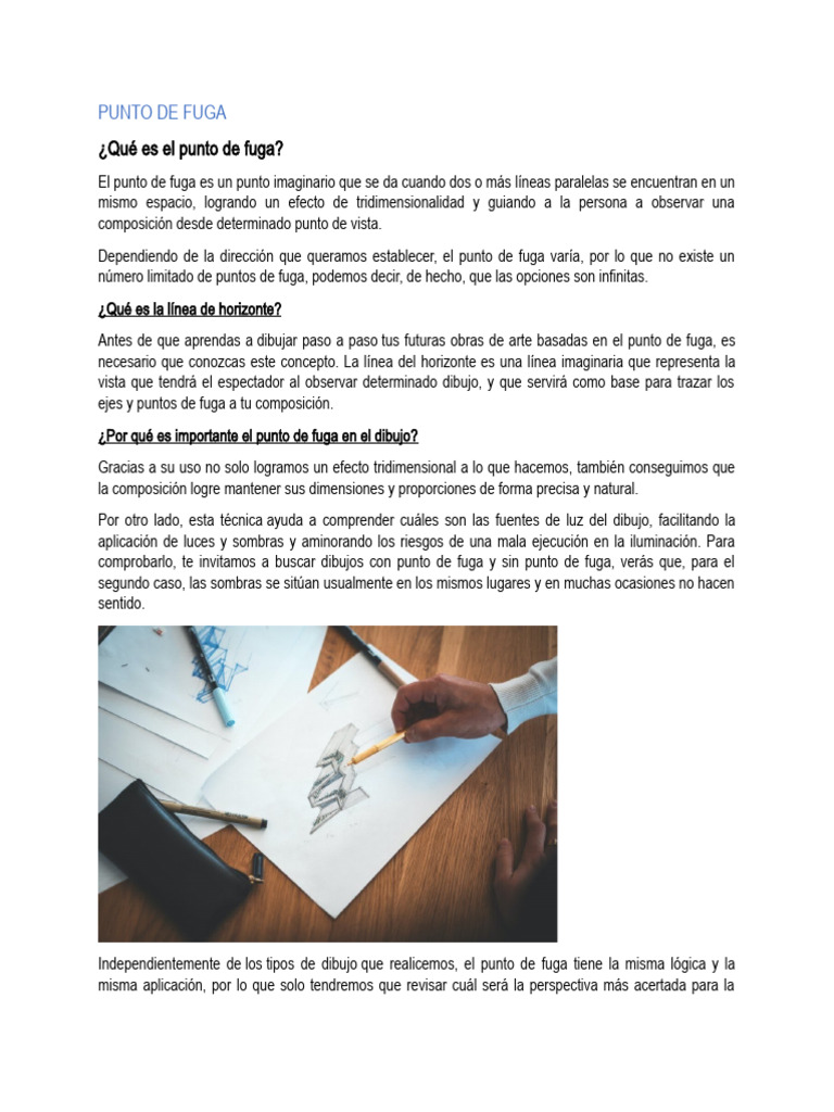 Perspectiva y Puntos de Fuga en Dibujo | PDF | Perspectiva (Gráfica ...