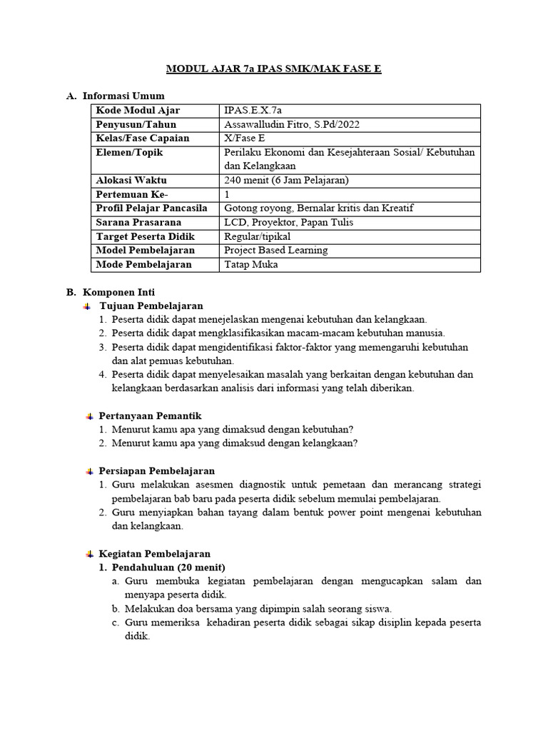 Modul Ajar_Proyek IPAS Rumpun Bisman FASE E Bab 7_2223 PDF
