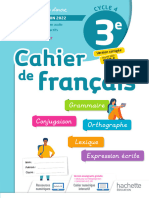 Hachette Cahier de Francais 3e Ed2022