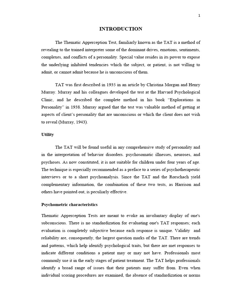 Tat Report PDF Behavioural Sciences Psychological Concepts