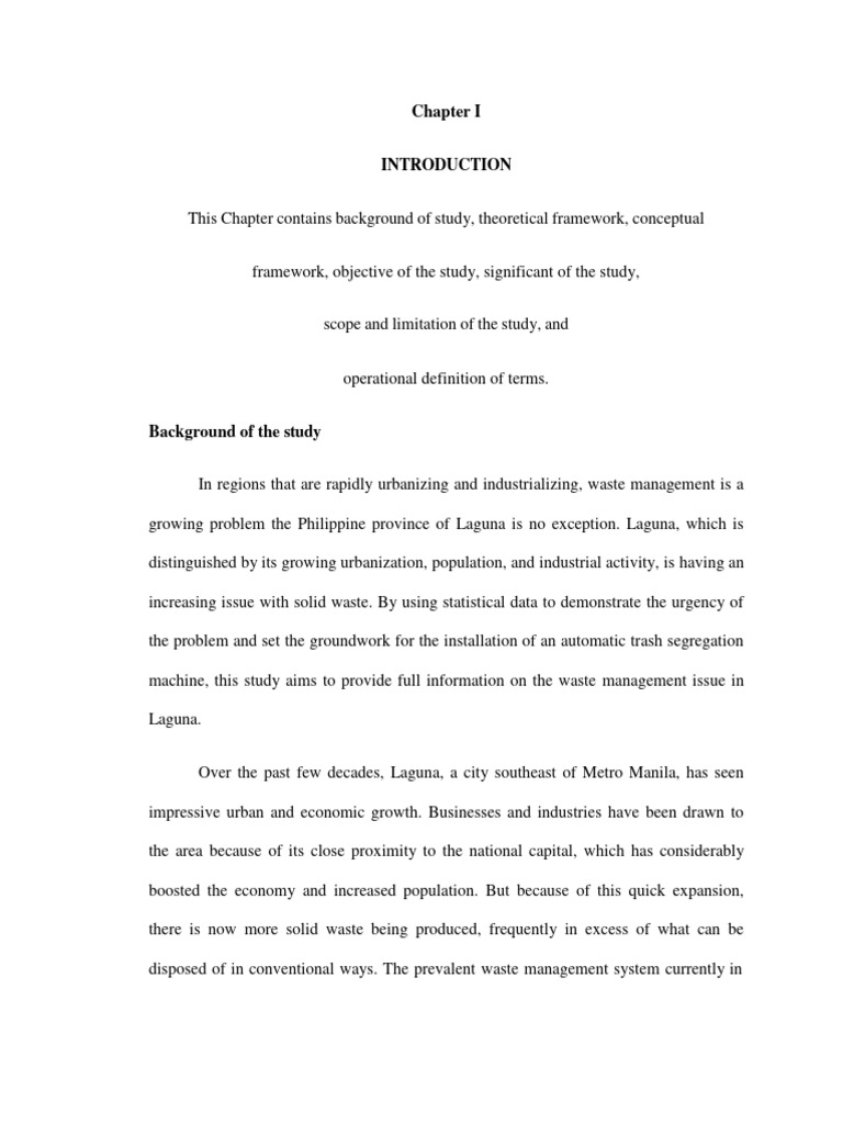 Automatic Waste Segregation Machine Chapter 1 And 2 Pdf Waste